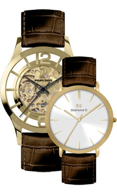 Đồng hồ Philippe Auguste PA5007B + Diamond D DD6001C